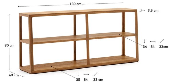 MUZZA Regál mayam 180 x 81 cm prírodný