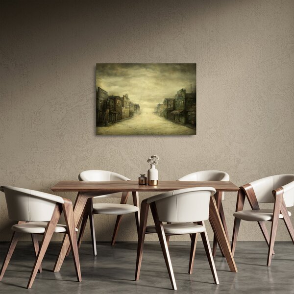 Sklenený obraz westernového mestečka (70x50 cm)