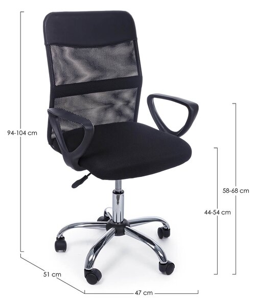 MUZZA Kancelárská stolička Naira čierna