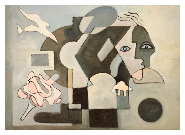 Sklenený obraz - Kubizmus (70x50 cm)