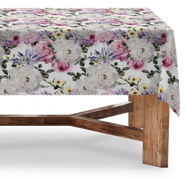 Obrus záhradný vodeodolný MIGD118 kvety na bielom Farba Viacfarebná Rozmery 90x90 cm