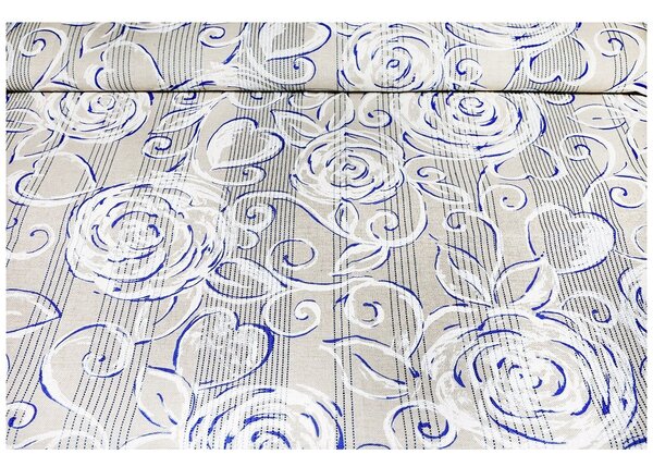 Behúň na stôl modré pivonky 50x150 cm Made in Italy Farba Modrá Rozmery 50x150 cm