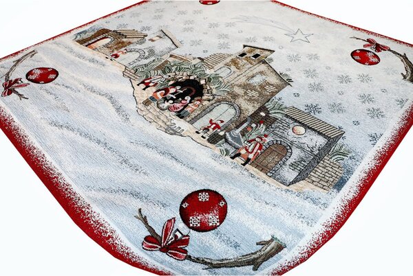 Vianočný gobelínový obrus na stôl Betlehem 90x90 cm Chenille IT013 Farba Viacfarebná Rozmery 90x90 cm