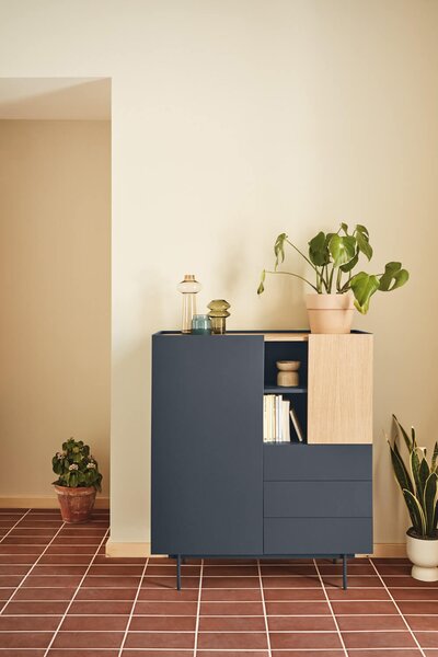 MUZZA Kabinet Oma 110 x 120 cm modrý
