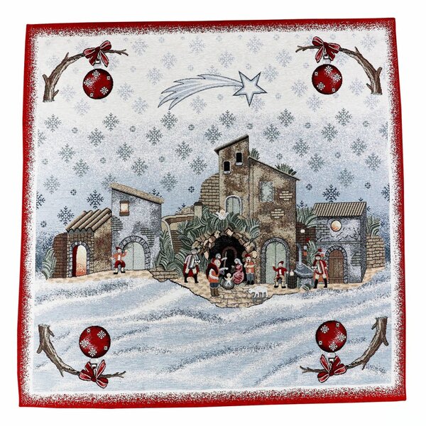 Vianočný gobelínový obrus na stôl Betlehem 90x90 cm Chenille IT013 Farba Viacfarebná Rozmery 90x90 cm