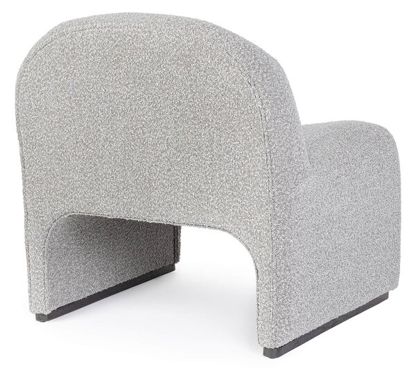 MUZZA Kreslo Basila bouclé sivé