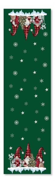 Vianočný behúň na stôl Škriatkovia 4 Farba Zelená Rozmery 40x140 cm