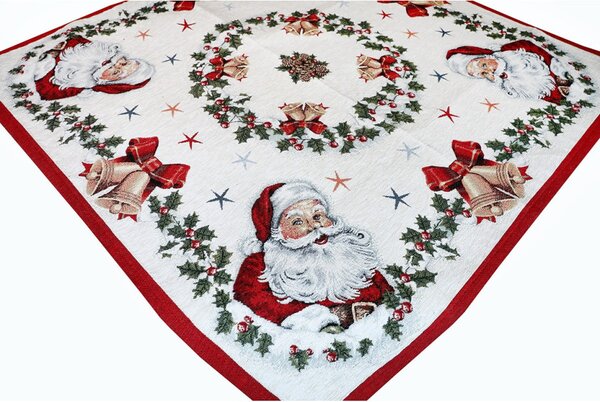 Vianočný gobelínový obrus na stôl Mikuláš 90x90 cm Chenille IT014 Farba Viacfarebná Rozmery 90x90 cm