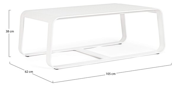 MUZZA Záhradný stôl Merrigan 105 x 62 cm biely