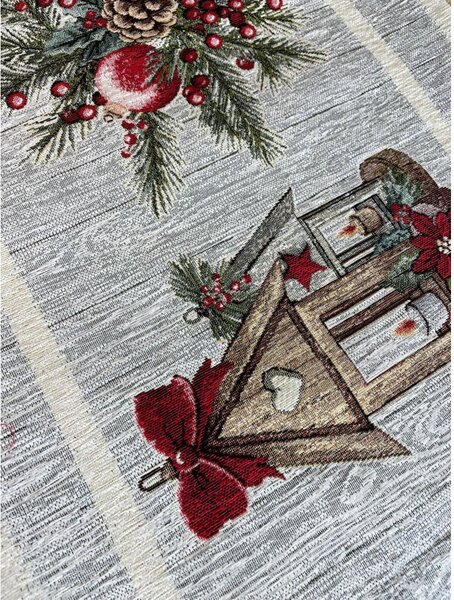 Vianočný gobelínový behúň na stôl Škriatkovia Chenille IT020 Farba Viacfarebná Rozmery 40x130 cm