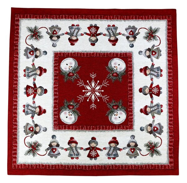 Vianočný ženilkový obrus na stôl Medovníky Farba Viacfarebná Rozmery 90x90 cm