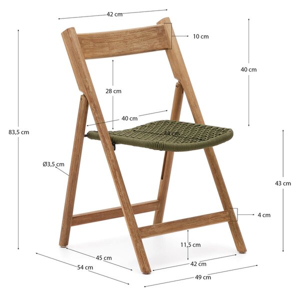 MUZZA Záhradná skladacia stolička dara zelená