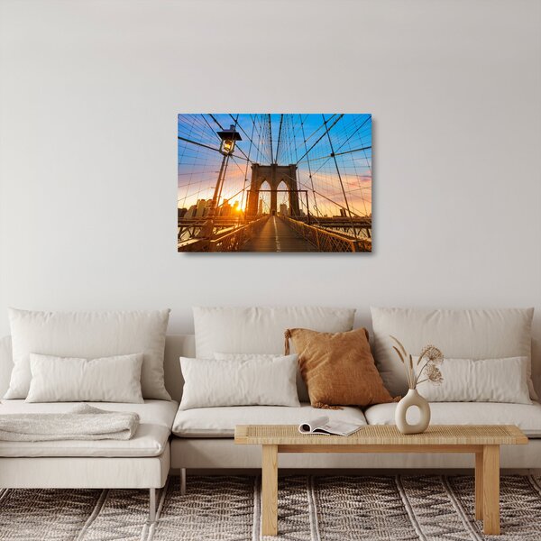 Sklenený obraz - Brooklynský most, Manhattan, New York (70x50 cm)