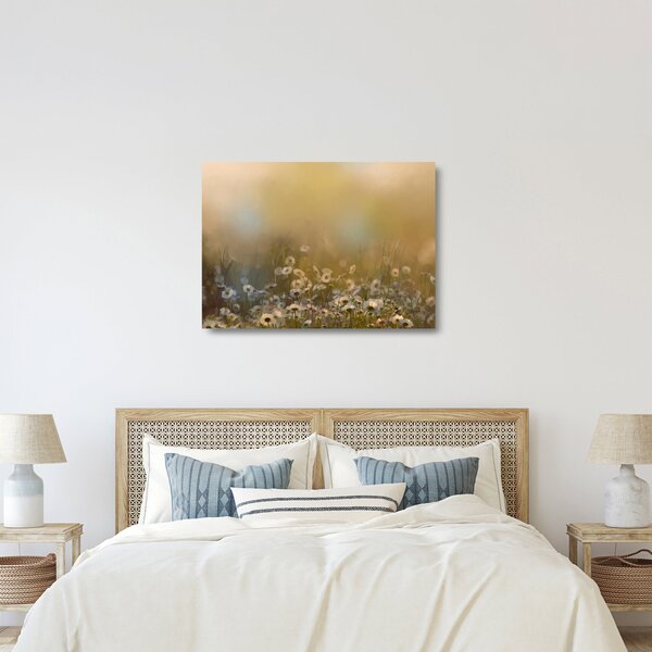 Sklenený obraz - Olejomaľba sedmokrások (70x50 cm)