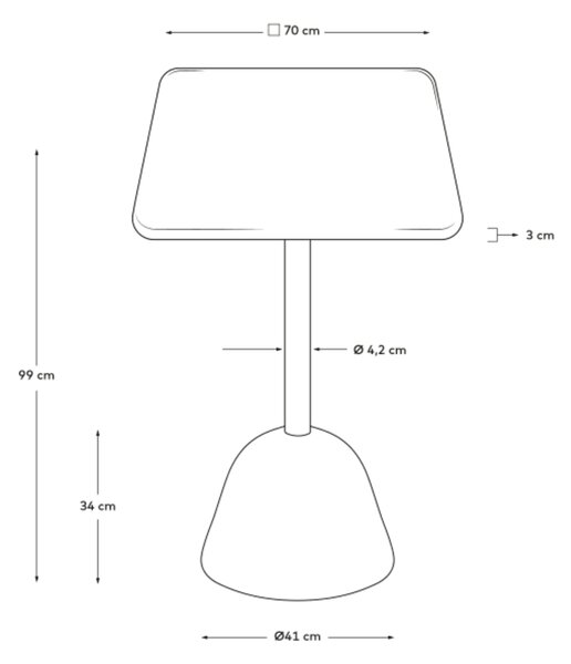 MUZZA Záhradný stolík aura 70 x 70 cm biely