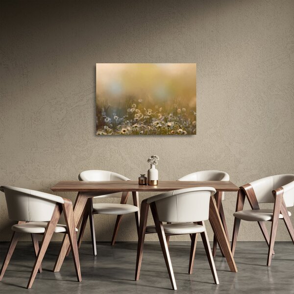 Sklenený obraz - Olejomaľba sedmokrások (70x50 cm)