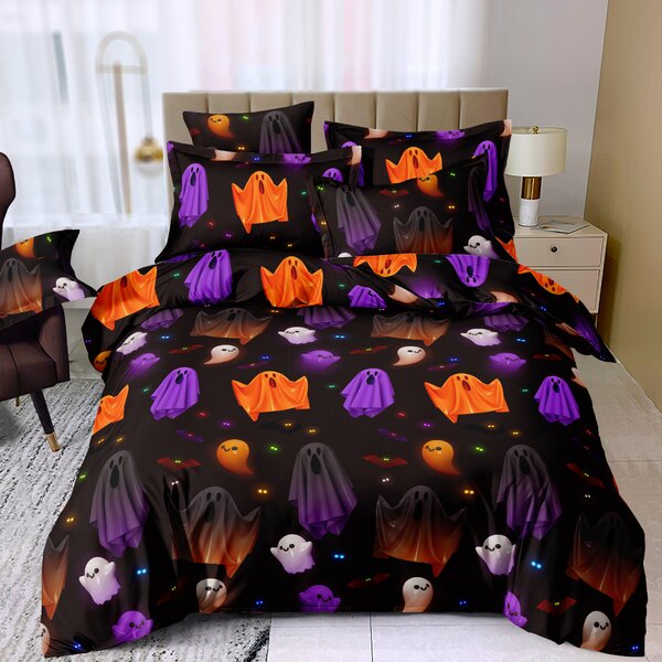 Obliečky z mikrovlákna SPOOKY SOIREE čierne Rozmer obliečky: 2 ks 70 x 80 cm | 160 x 200 cm
