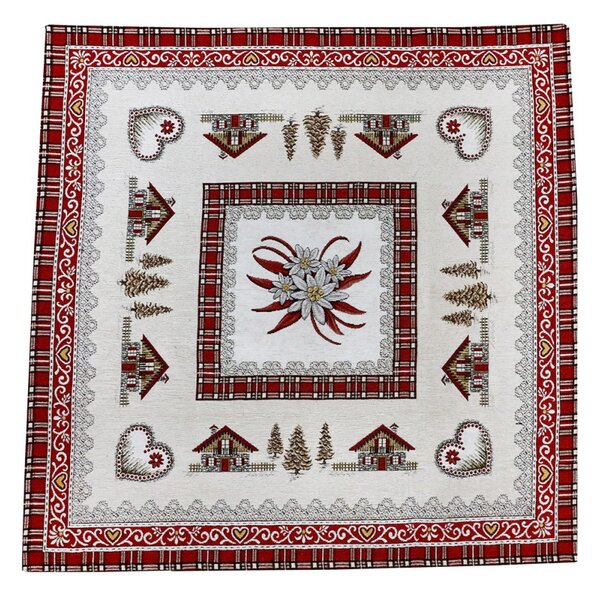 Gobelínový ženilkový obrus na stôl 90x90 cm Chenille IT032 Farba Viacfarebná Rozmery 90x90 cm