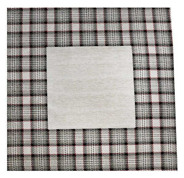 Gobelínový ženilkový obrus na stôl Tartan béžový 90x90 cm Chenille IT025 Farba Béžová Rozmery 90x90 cm