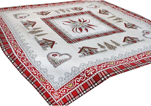 Gobelínový ženilkový obrus na stôl 90x90 cm Chenille IT032 Farba Viacfarebná Rozmery 90x90 cm