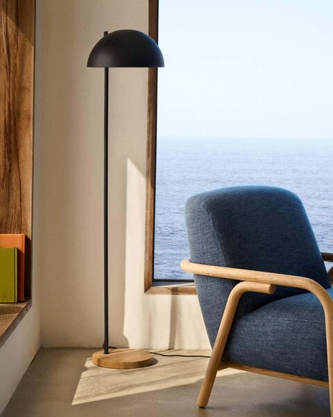 MUZZA Stojacia lampa larta 150 cm čierna