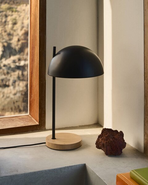 MUZZA Stolná lampa larta 48 cm čierna