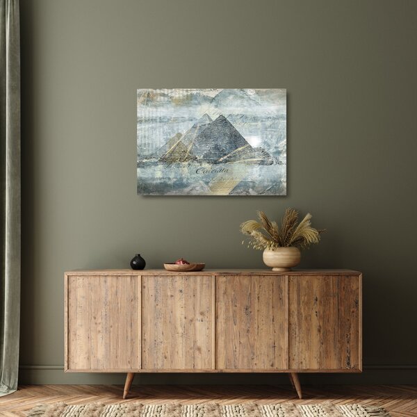 Sklenený obraz - Pyramídy v modrom filtri (70x50 cm)