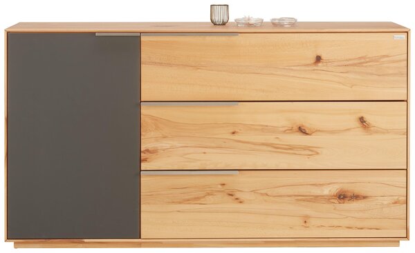ŠIROKÁ KOMODA, divoký jadrový buk, antracitová, farba buka, 150/82/42 cm Valnatura - Komody