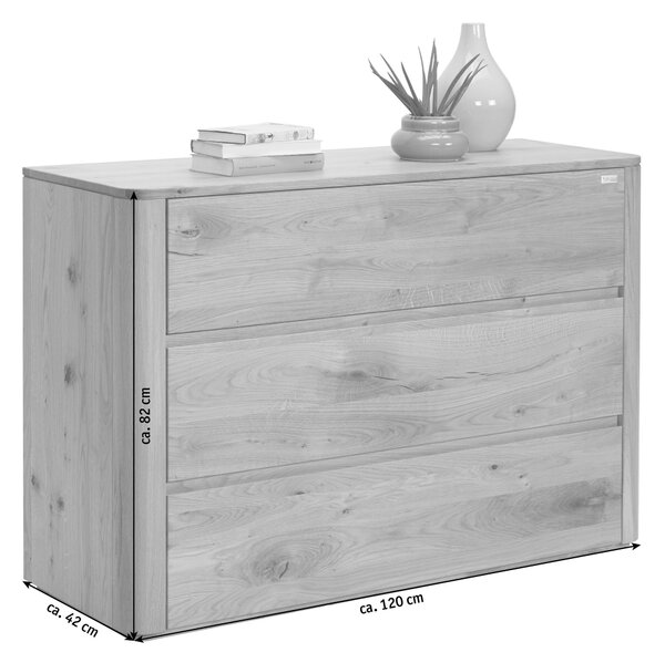ŠIROKÁ KOMODA, divoký dub, farba duba, 120/82/42 cm Valnatura - Komody
