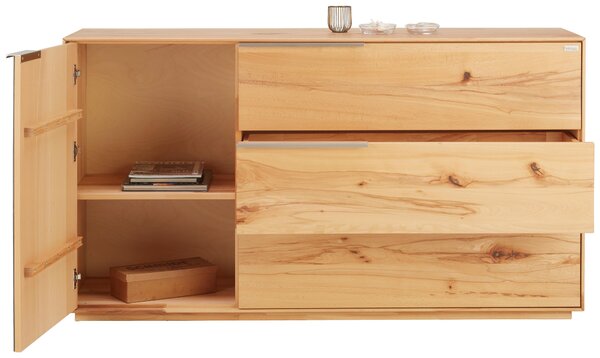 ŠIROKÁ KOMODA, divoký jadrový buk, antracitová, farba buka, 150/82/42 cm Valnatura - Komody