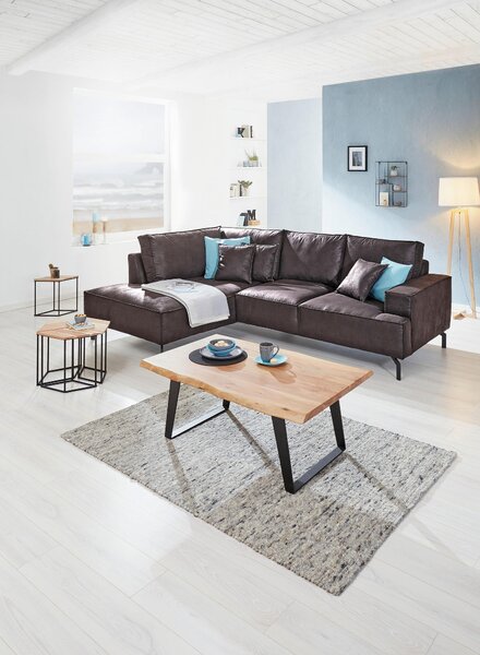 KONFERENČNÝ STOLÍK, čierna, farba akácie, drevo, kov, 115/70/45 cm Ambia Home - Stolíky do obývačky