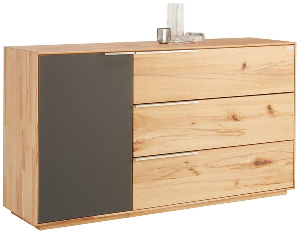 ŠIROKÁ KOMODA, divoký jadrový buk, antracitová, farba buka, 150/82/42 cm Valnatura - Komody
