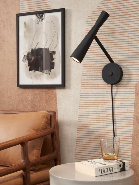 MUZZA Nástenná lampa Ordos čierna