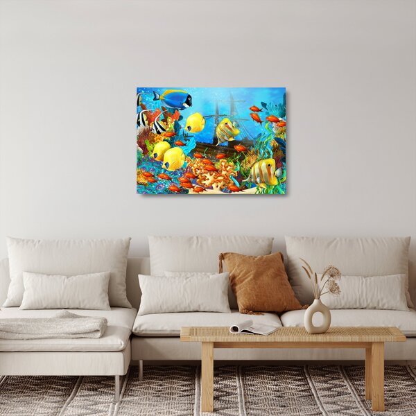 Sklenený obraz - Farebný koralový útes (70x50 cm)