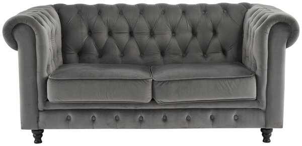 SEDAČKA CHESTERFIELD, drevo, textil, sivá, čierna Xora - Sedačky