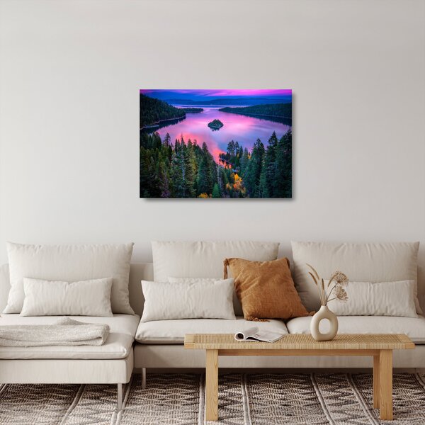 Sklenený obraz - Jazero Tahoe, Sierra Nevada, Kalifornia, USA (70x50 cm)