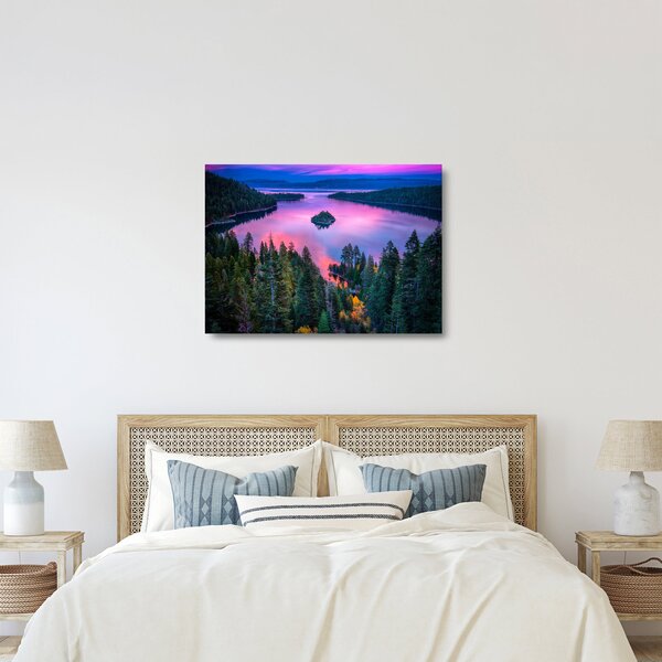Sklenený obraz - Jazero Tahoe, Sierra Nevada, Kalifornia, USA (70x50 cm)