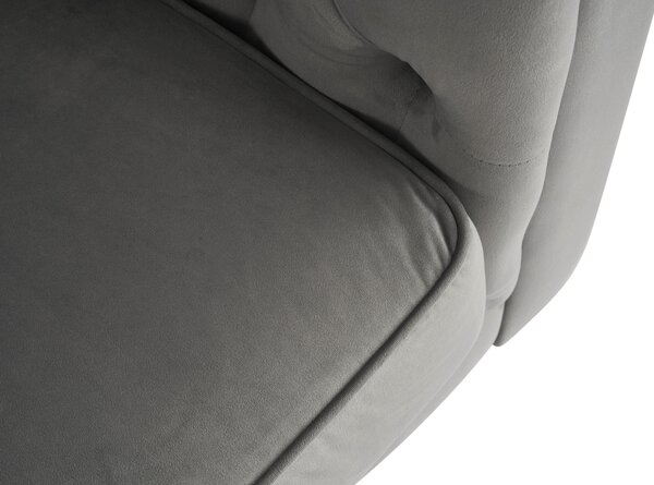 SEDAČKA CHESTERFIELD, drevo, textil, sivá, čierna Xora - Sedačky