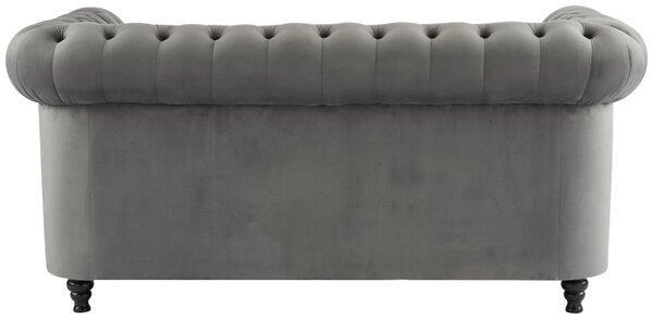 SEDAČKA CHESTERFIELD, drevo, textil, sivá, čierna Xora - Sedačky