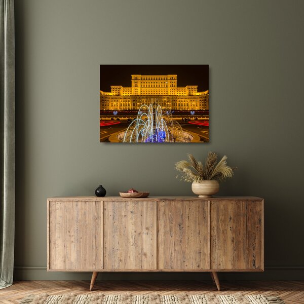 Sklenený obraz - Palác parlamentu, Bukurešť Rumunsko (70x50 cm)