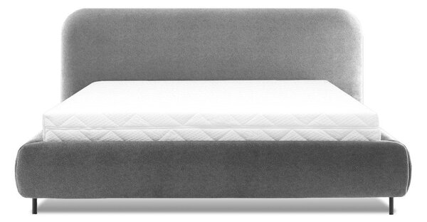 Sivá čalúnená dvojlôžková posteľ s úložným priestorom s roštom 140x200 cm Pointt – ELTAP