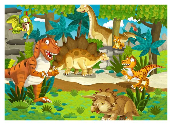 Sklenený obraz - Dinosauria (70x50 cm)