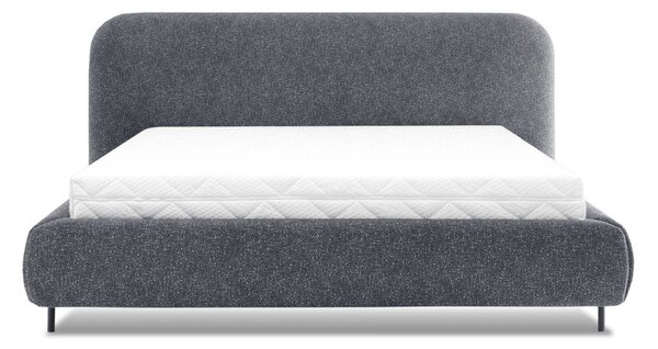 Modrá čalúnená dvojlôžková posteľ s úložným priestorom s roštom 140x200 cm Pointt – ELTAP
