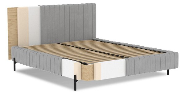Zelená čalúnená dvojlôžková posteľ s úložným priestorom s roštom 160x200 cm Plissa – ELTAP
