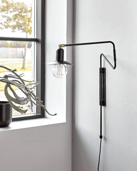 MUZZA Nástenná lampa Gins čierna