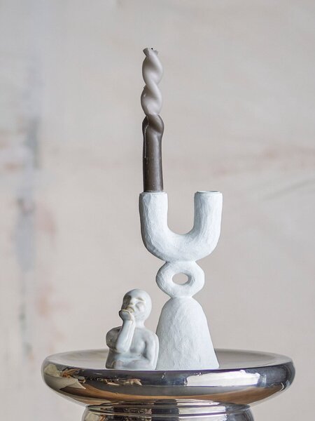 MUZZA Svietnik Rya 22 cm biely