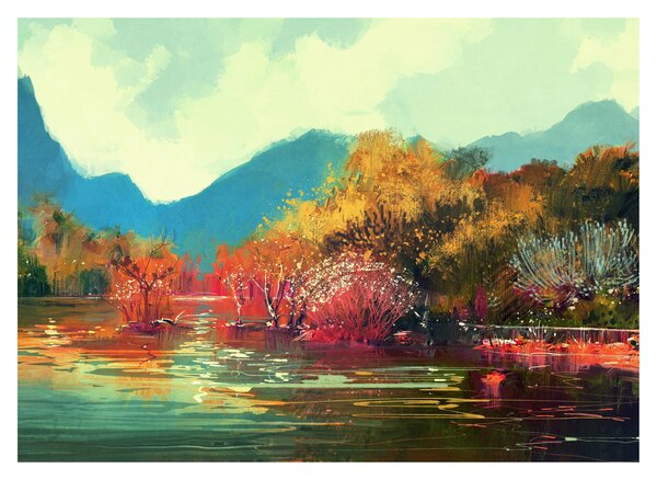 Sklenený obraz - Farby jesene (70x50 cm)