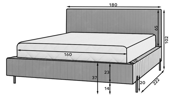 Zelená čalúnená dvojlôžková posteľ s úložným priestorom s roštom 160x200 cm Plissa – ELTAP
