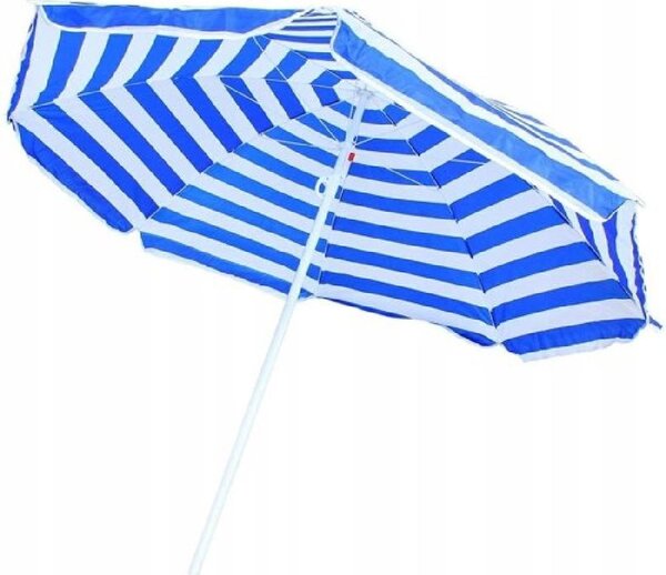 Modro-biely plážový naklápací slnečník BEACH 160 cm