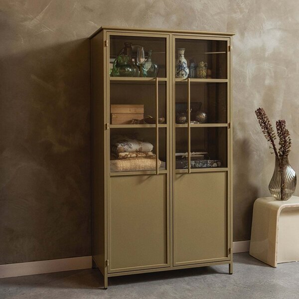 MUZZA Vitrína Display 99 x 170 cm khaki